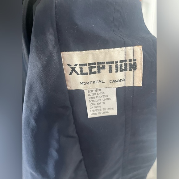 Vintage navy long trench coat with brown buttons size 10 - Picture 4 of 10